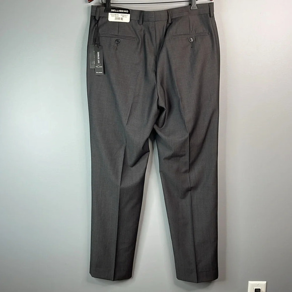 BELLISSIMO NWT Mens Grey Wool Blend Suit Separate Dress Pant Trousers Size 34x32 - Picture 6 of 13